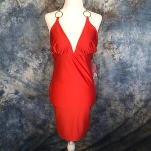 Liz & Sara New Junior Halter Neck body con Mini dress Sz L